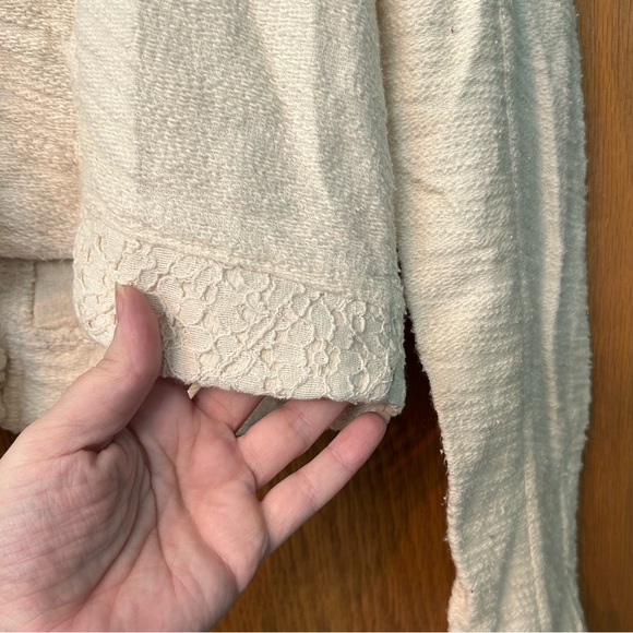 Lou & grey off white Moto jacket crochet zip Large asymmetrical jacket Crop - Picture 13 of 15